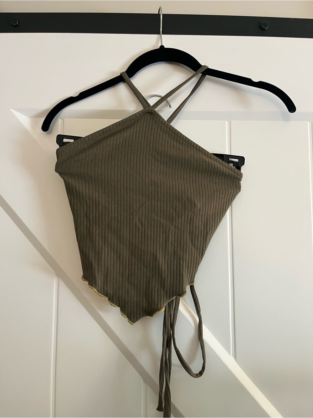 Green Crossback Crop Tank
